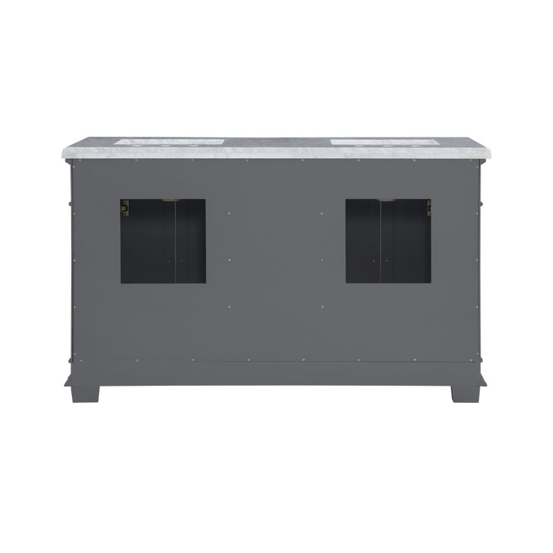 Three Posts™ Merrimack 60'' Free Standing Double Bathroom Vanity with